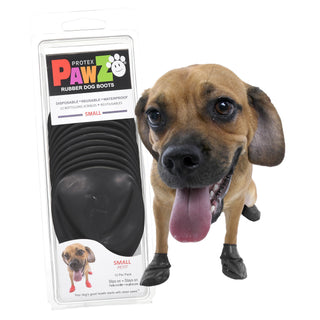 PawZ Rubber Dog Boots, 12 Boots, Black