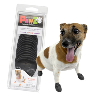 PawZ Rubber Dog Boots, 12 Boots, Black