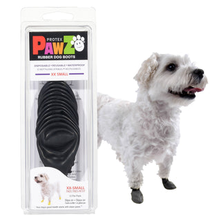 PawZ Rubber Dog Boots, 12 Boots, Black