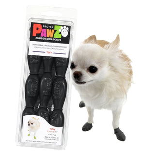 PawZ Rubber Dog Boots, 12 Boots, Black