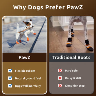 PawZ Rubber Dog Boots, 12 Boots, Teak Brown