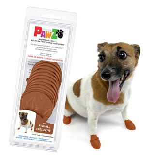 PawZ Rubber Dog Boots, 12 Boots, Teak Brown