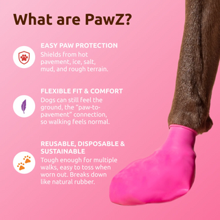 PawZ Rubber Dog Boots, 12 Boots, Pink