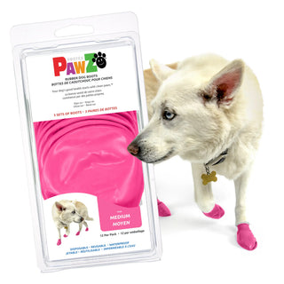 PawZ Rubber Dog Boots, 12 Boots, Pink