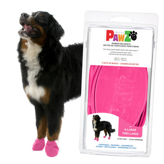 PawZ Rubber Dog Boots, 12 Boots, Pink