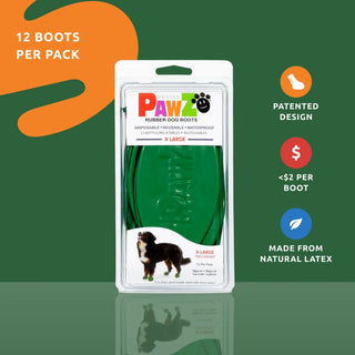 PawZ Rubber Dog Boots, 12 Boots, Classic Colors